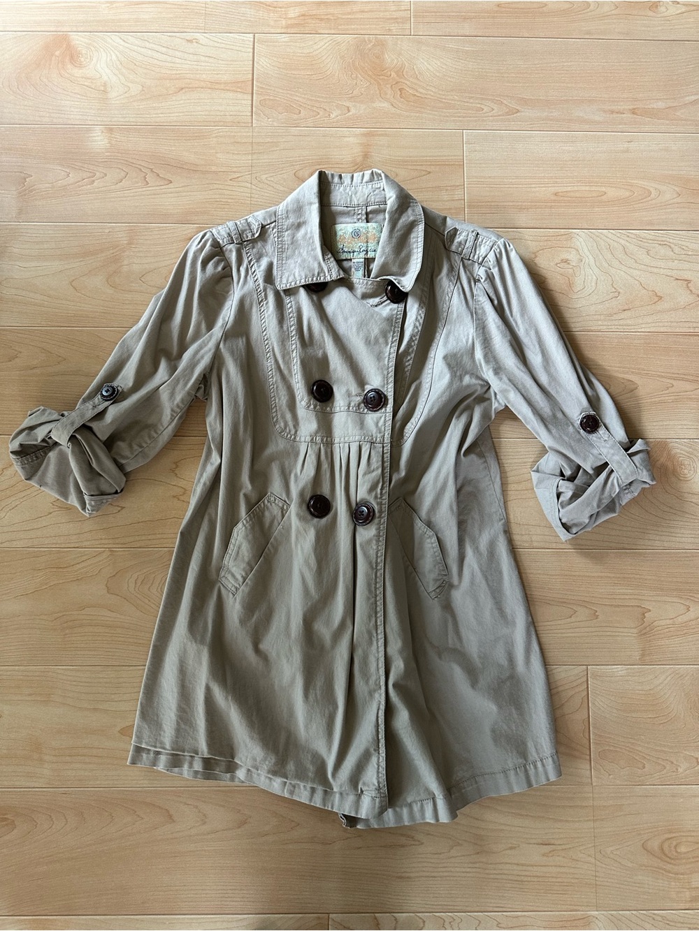 American Rag Double-Breasted beige Trench Coat size large